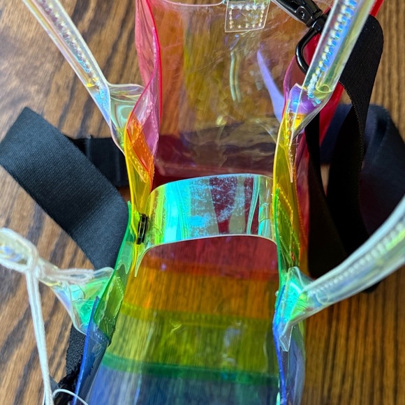 Target Unisex Small Multicolor Transparent Crossbody Tote Bag - Picture 4 of 5